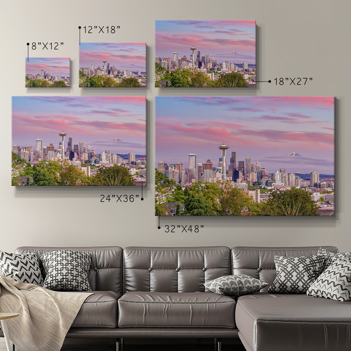 Seattle Skyline Panorama - Canvas Art Print