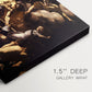 Canvas art print of a chaotic scene of Saint Matthew being attacked by executioner in church, highlighting texture and gallery-wrapped edges