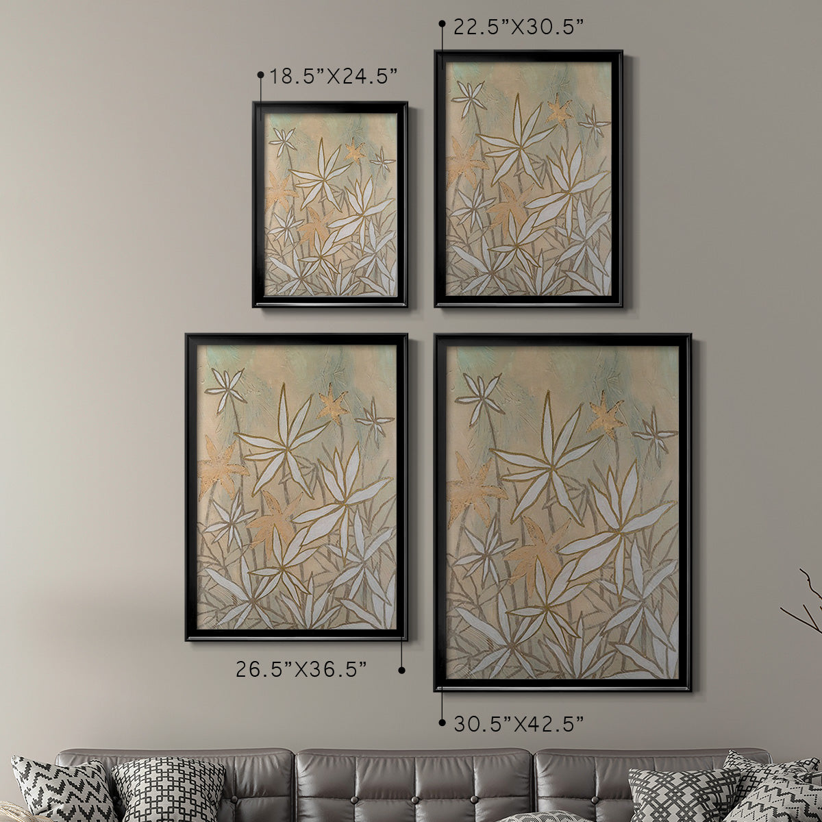 Embellished Starburst Bloom I - Modern Framed Canvas Print