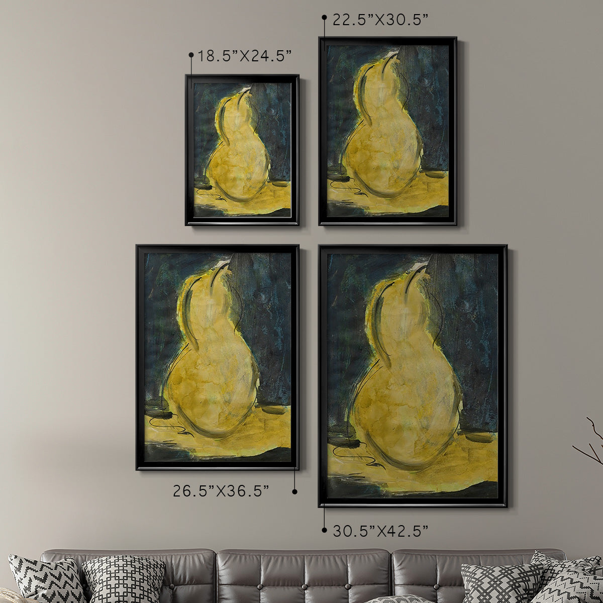 Urban Pear II - Modern Framed Canvas Print