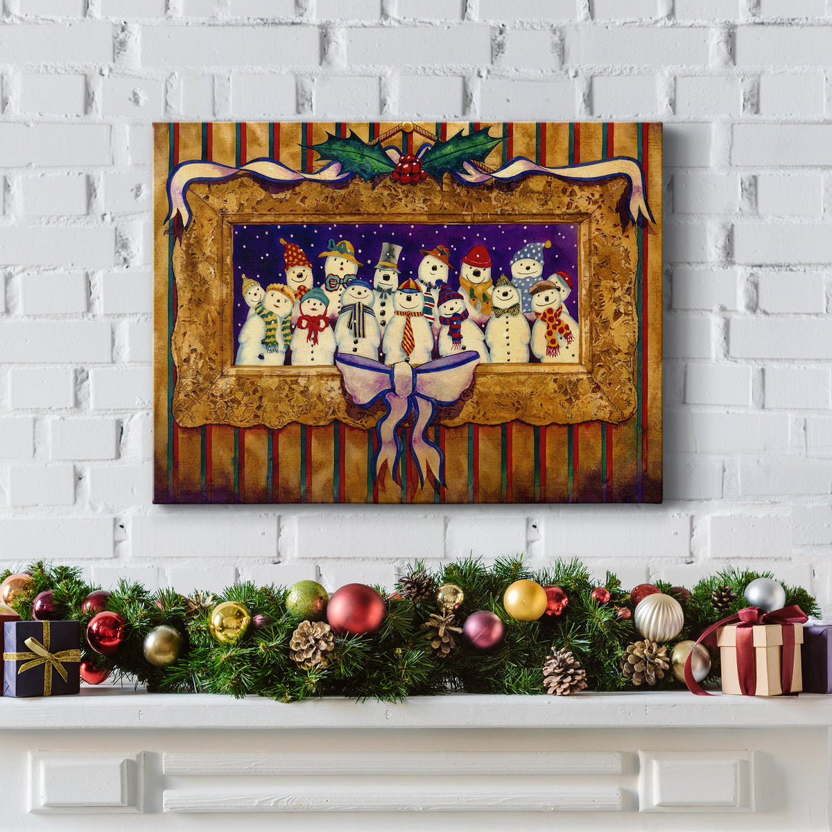 Snowmen - Premium Gallery Wrapped Canvas  - Ready to Hang