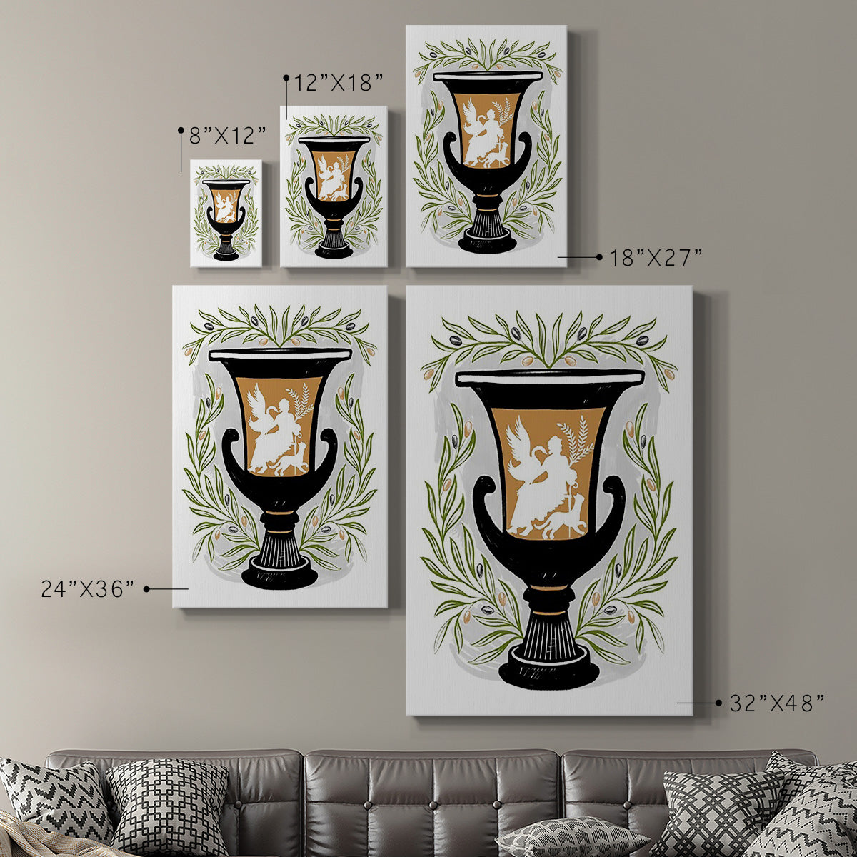 Greek Vases I Premium Gallery Wrapped Canvas - Ready to Hang