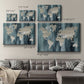 Navy World Map - Canvas Art Print