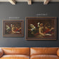 Classical religious painting of Saint Jerome with an angel by Simon Vouet in an ornate bronzed mahogany wood frame shown in multiple size options.
