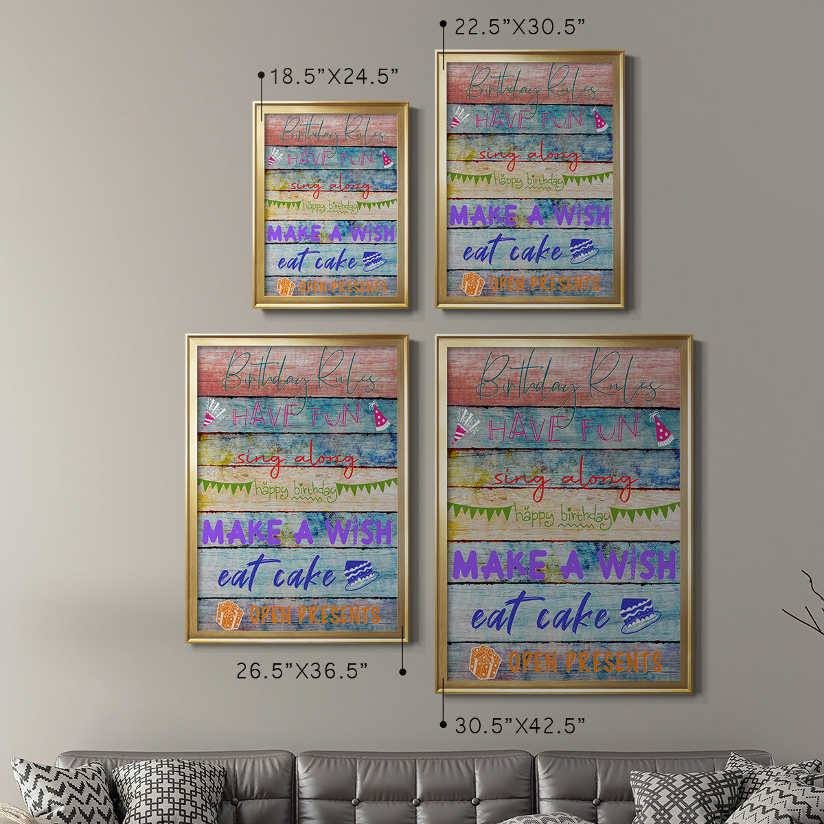 Birthday Rules - Modern Framed Canvas Print