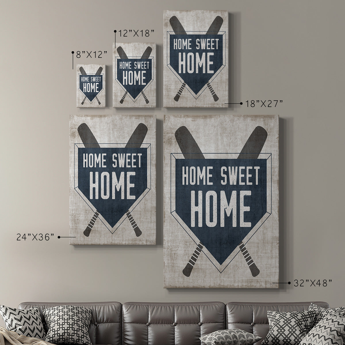 Home Sweet Home Base Premium Gallery Wrapped Canvas - Ready to Hang