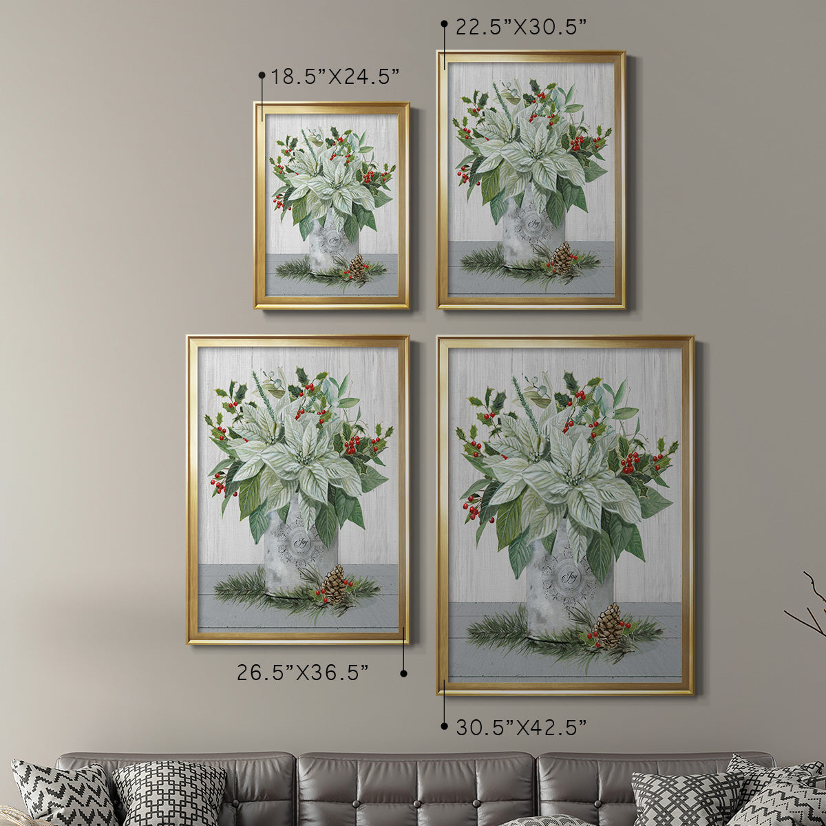 Farmhouse Christmas Joy - Modern Framed Canvas Print