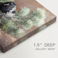 Canvas art print of two crows perched on ground among grass and earth tones, highlighting texture and gallery-wrapped edges