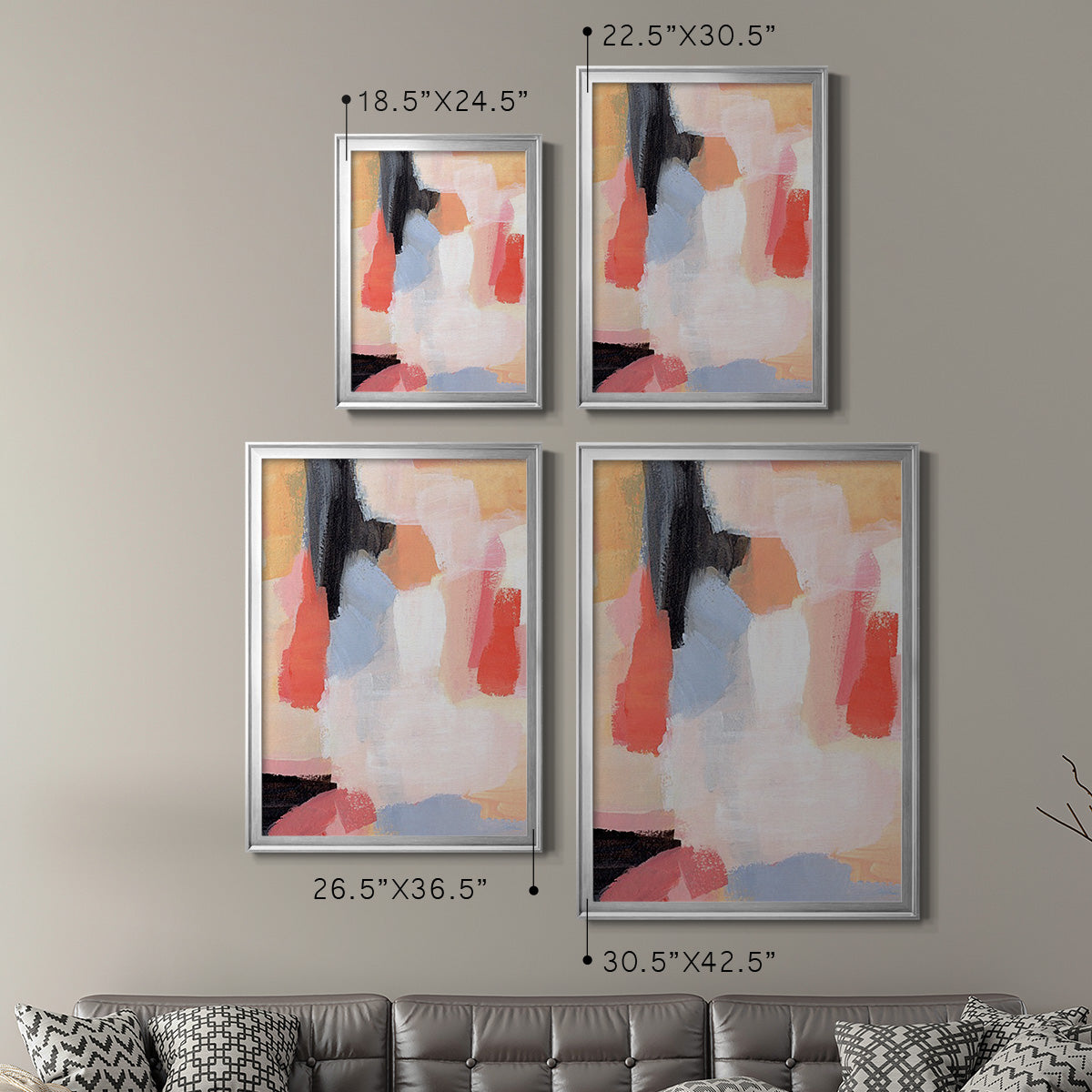 Aerial Scarlet II - Modern Framed Canvas Print