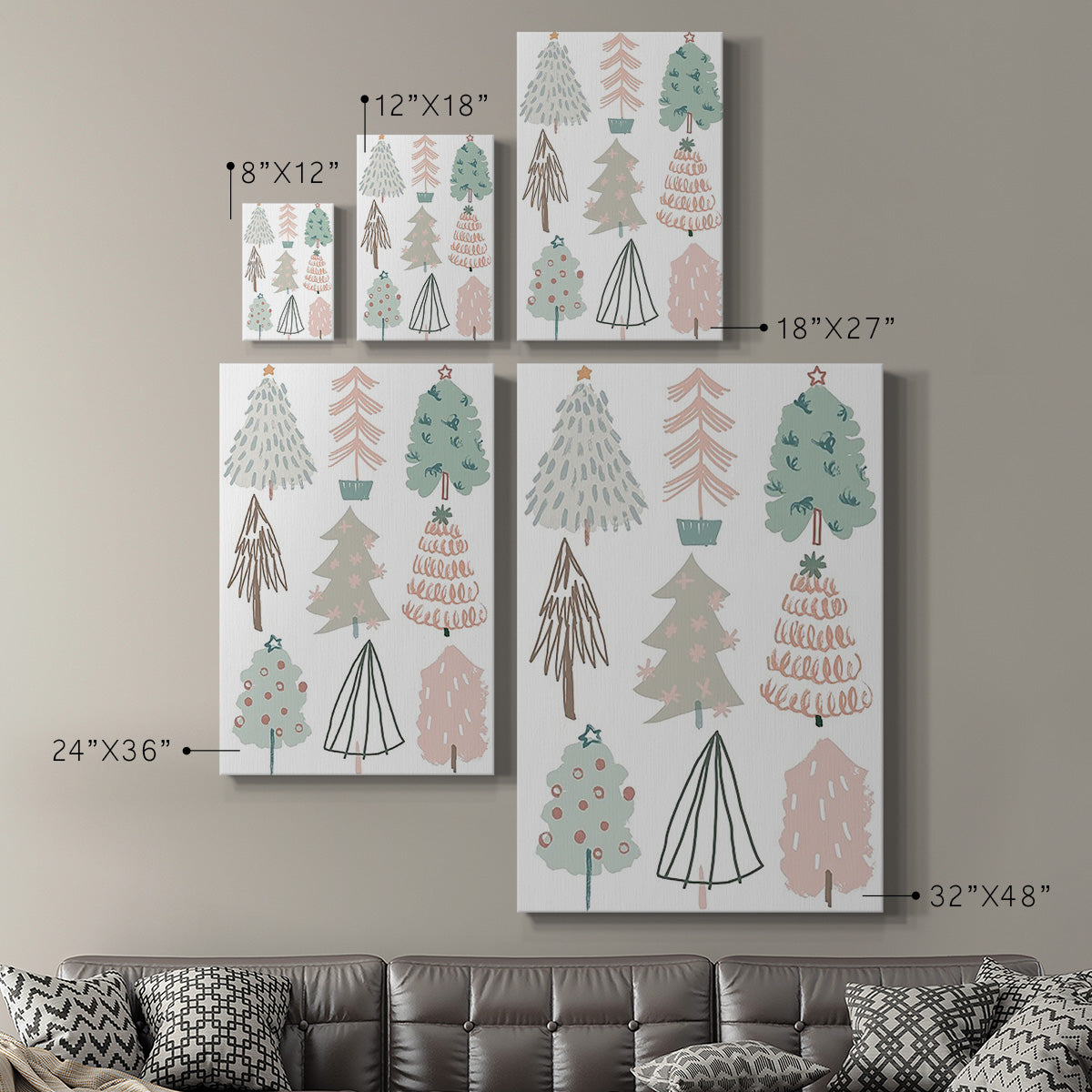 Christmas Tree Sketchbook I Premium Gallery Wrapped Canvas - Ready to Hang