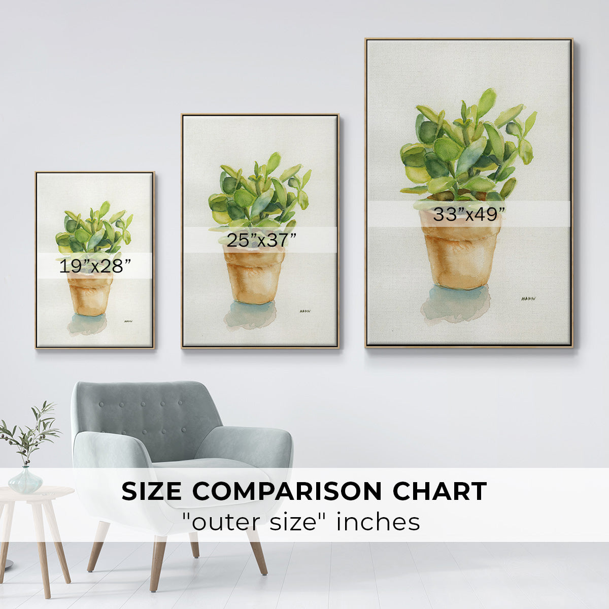 Succulent I - Framed Premium Gallery Wrapped Canvas L Frame - Ready to Hang