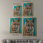 Teal Fox - Modern Framed Canvas Print