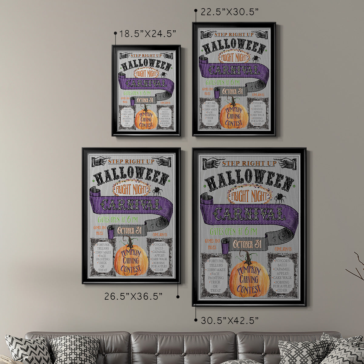 Carnival Sign - Modern Framed Canvas Print