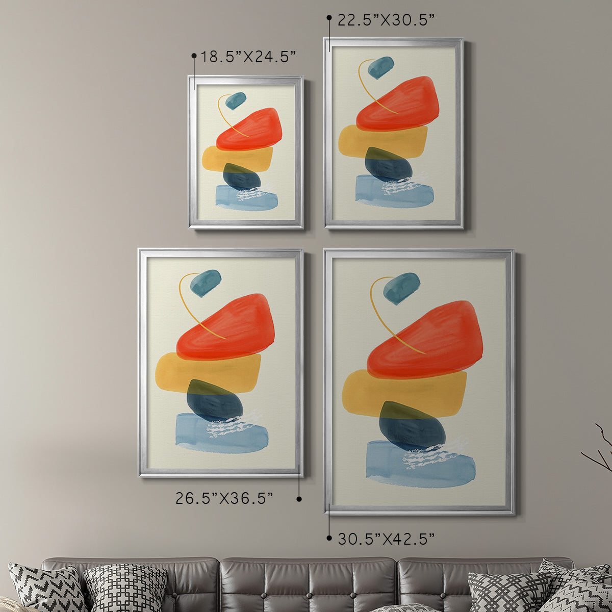 Bright Color Bundle II - Modern Framed Canvas Print
