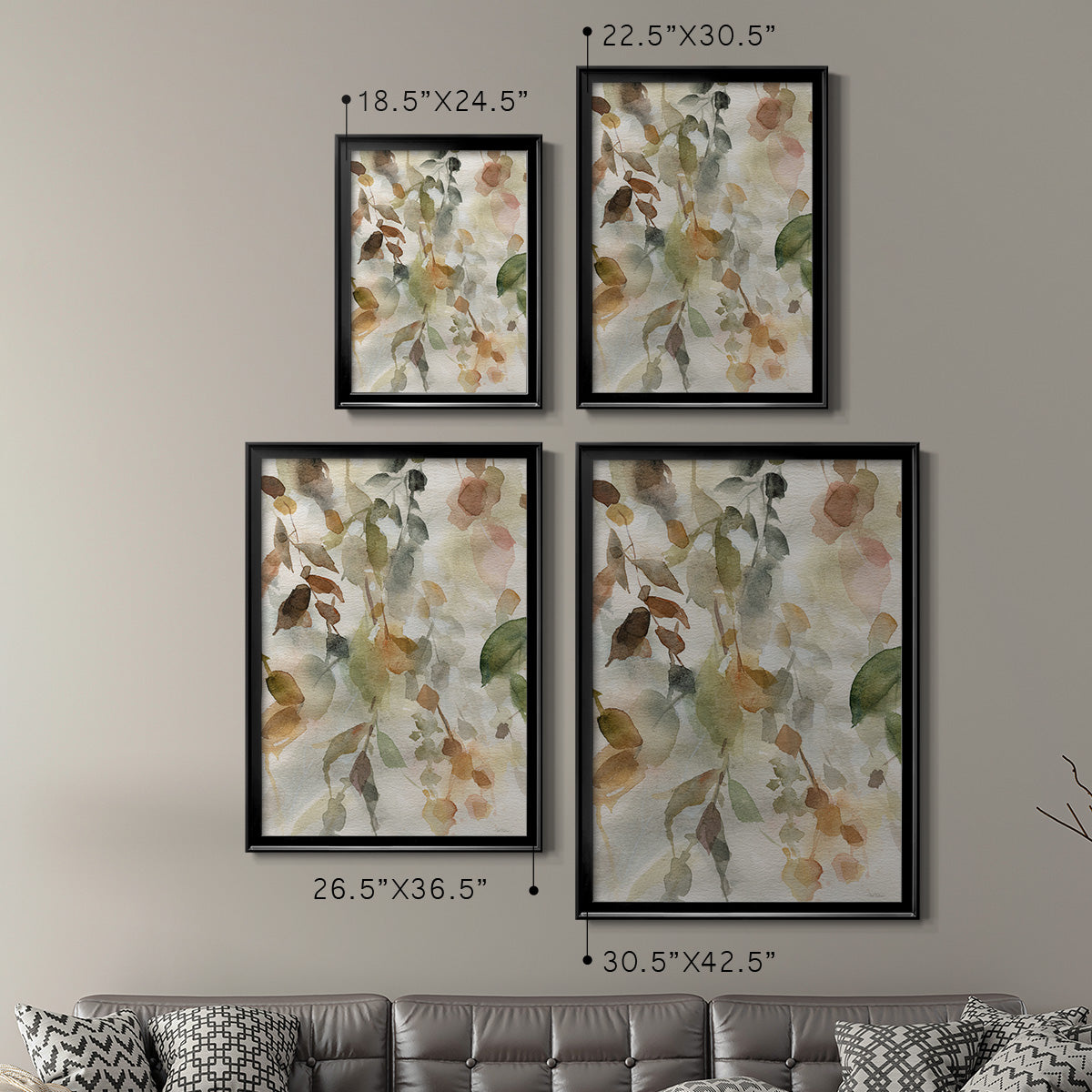 Cascading Nature II - Modern Framed Canvas Print