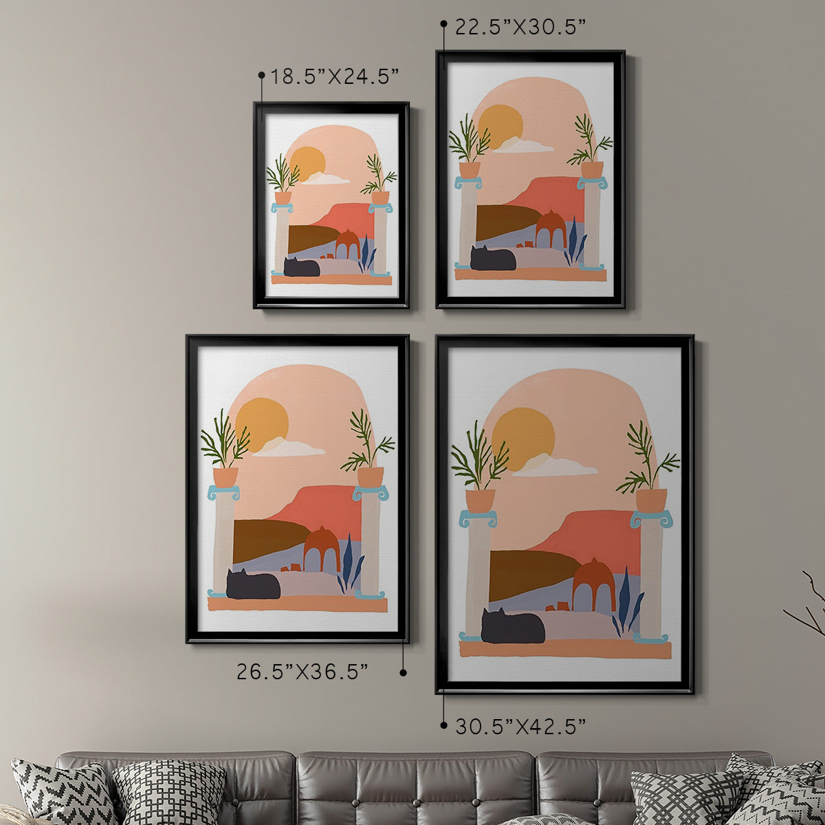 Paper Scene IV - Modern Framed Canvas Print