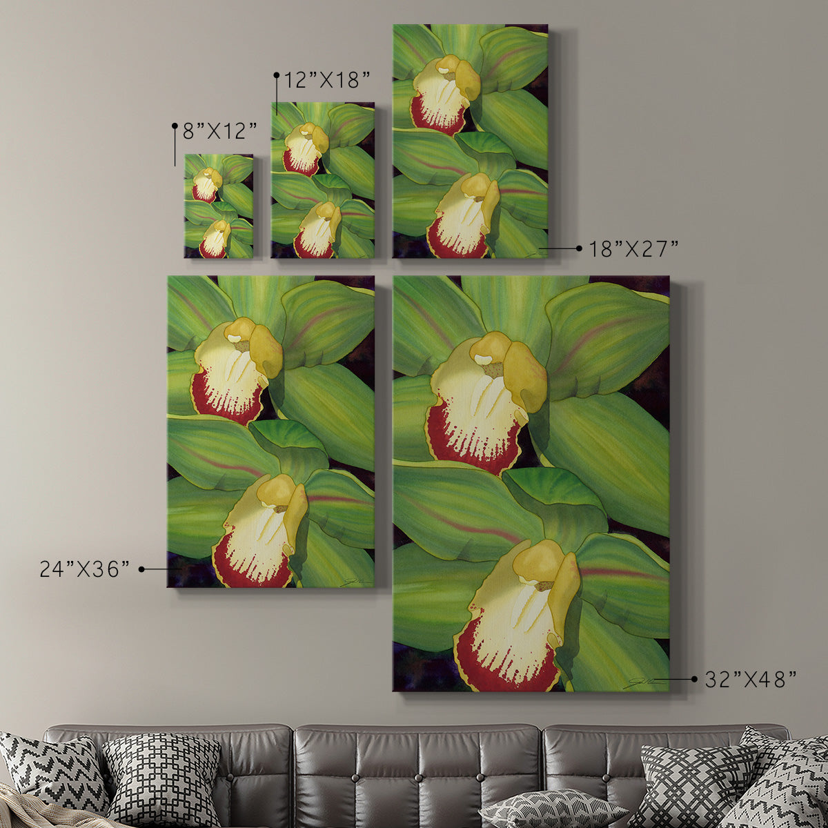 Lime Orchid I Premium Gallery Wrapped Canvas - Ready to Hang