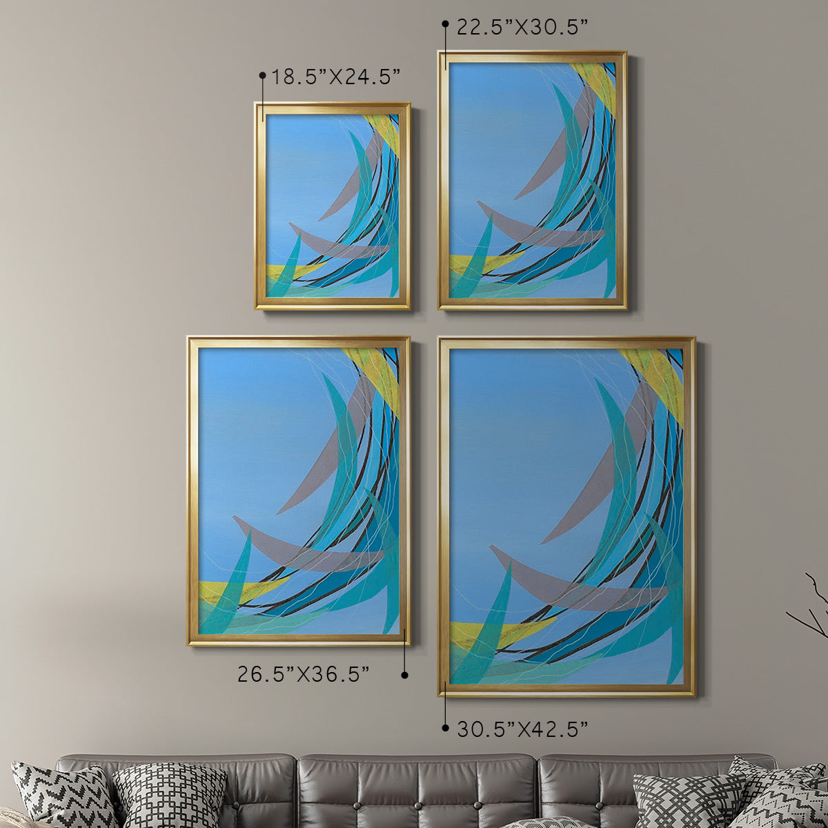 Circulating Flow II - Modern Framed Canvas Print