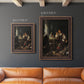 Classical portrait of a soldier smoking a pipe by Frans van Mieris the Elder in an ornate bronzed mahogany wood frame shown in multiple vertical size options.