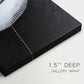 Close-up of a gallery-wrapped canvas corner showing a dignified figure with smooth texture and depth, highlighting texture and print detail.