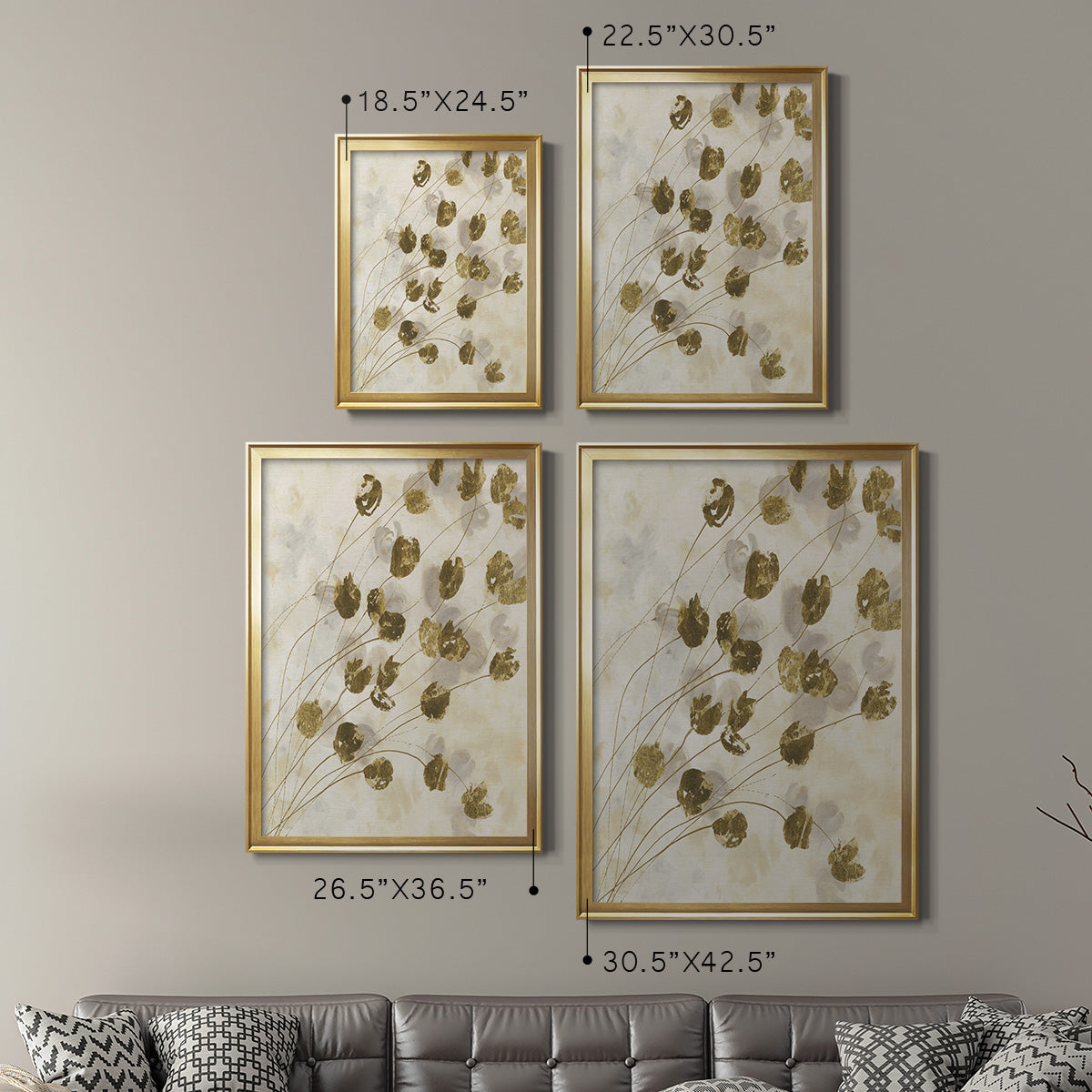 Elegance In Bloom IV - Modern Framed Canvas Print