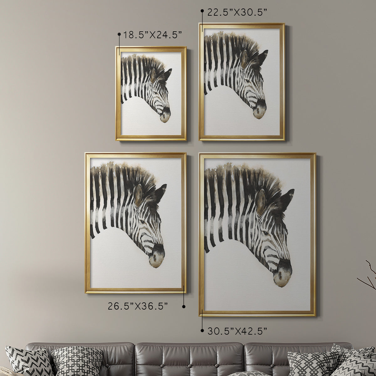 Zebra Stripes - Modern Framed Canvas Print