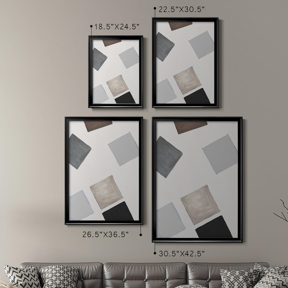 Block Encounter Revisit II - Modern Framed Canvas Print