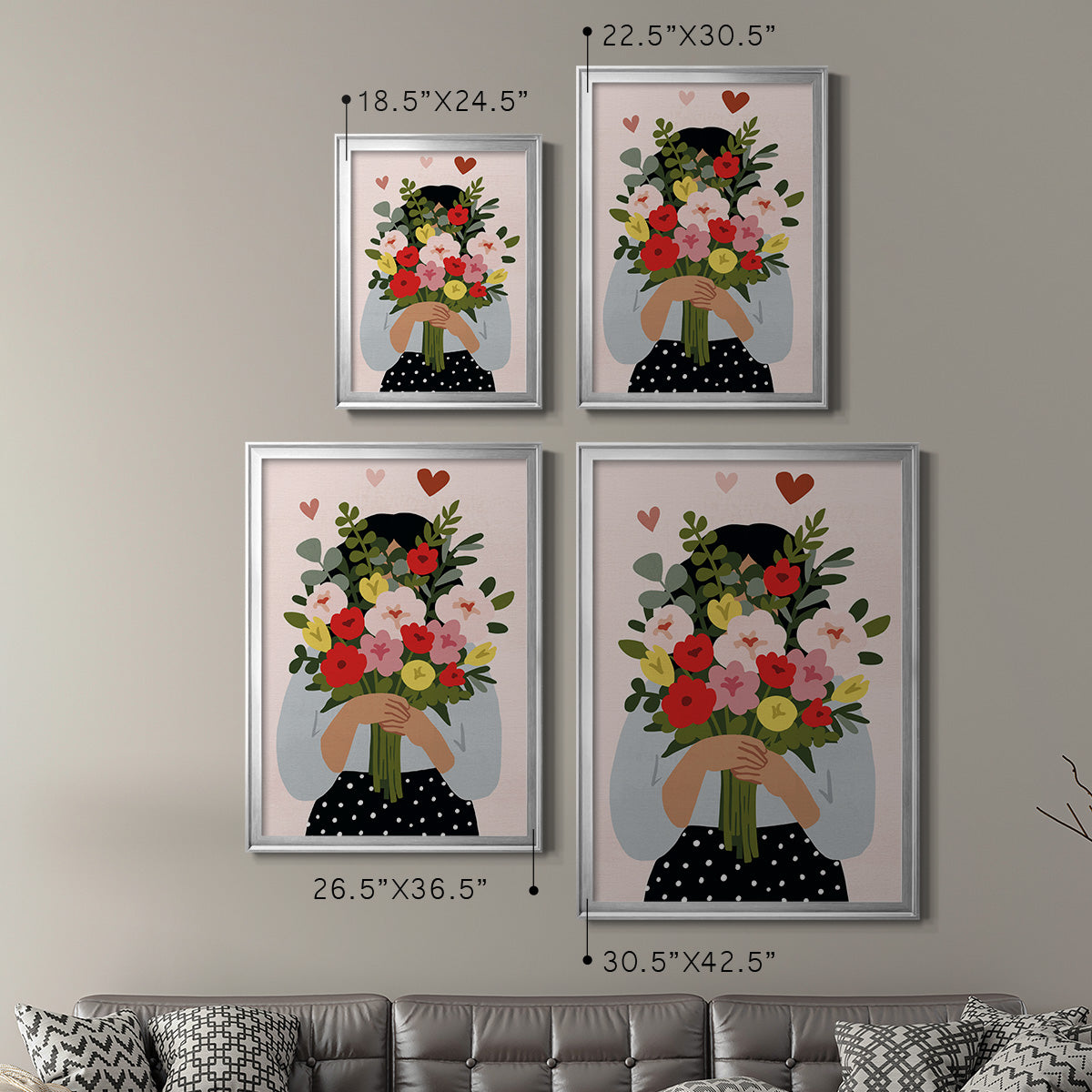 Darling Valentine Collection B - Modern Framed Canvas Print