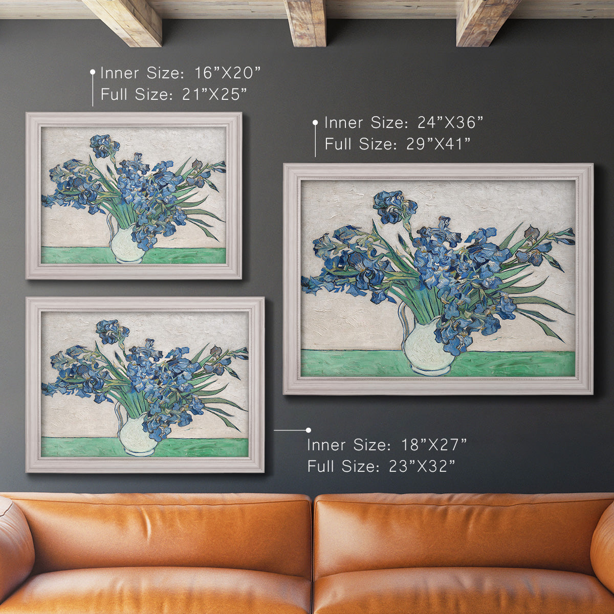 Irises II - Ornate Framed Canvas Print