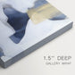 Abstract art featuring blue and gold shapes on a light background in a modern design