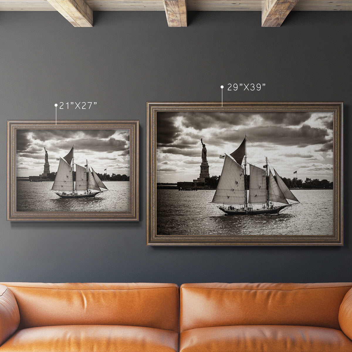 The Clipper & the Liberty Premium Framed Canvas- Ready to Hang