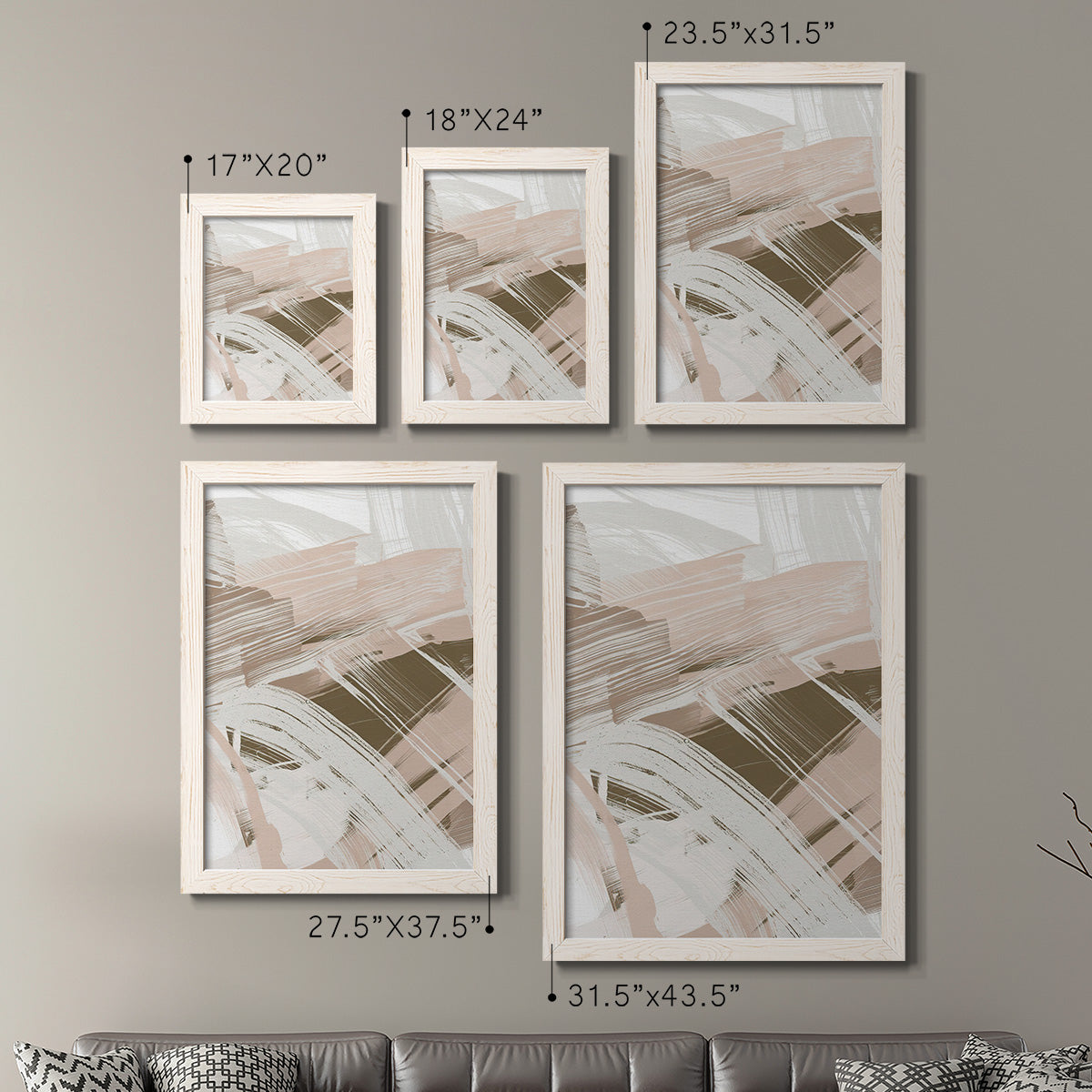 Earthtone Swipe I - Premium Framed Canvas 2 Piece Set - Ready to Hang