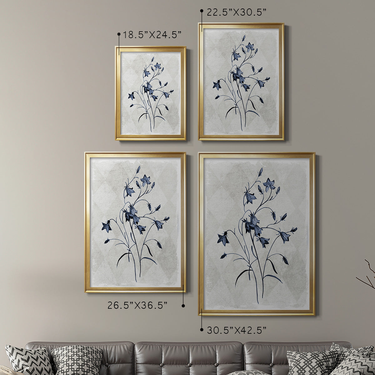 Harlequin Botanical II - Modern Framed Canvas Print
