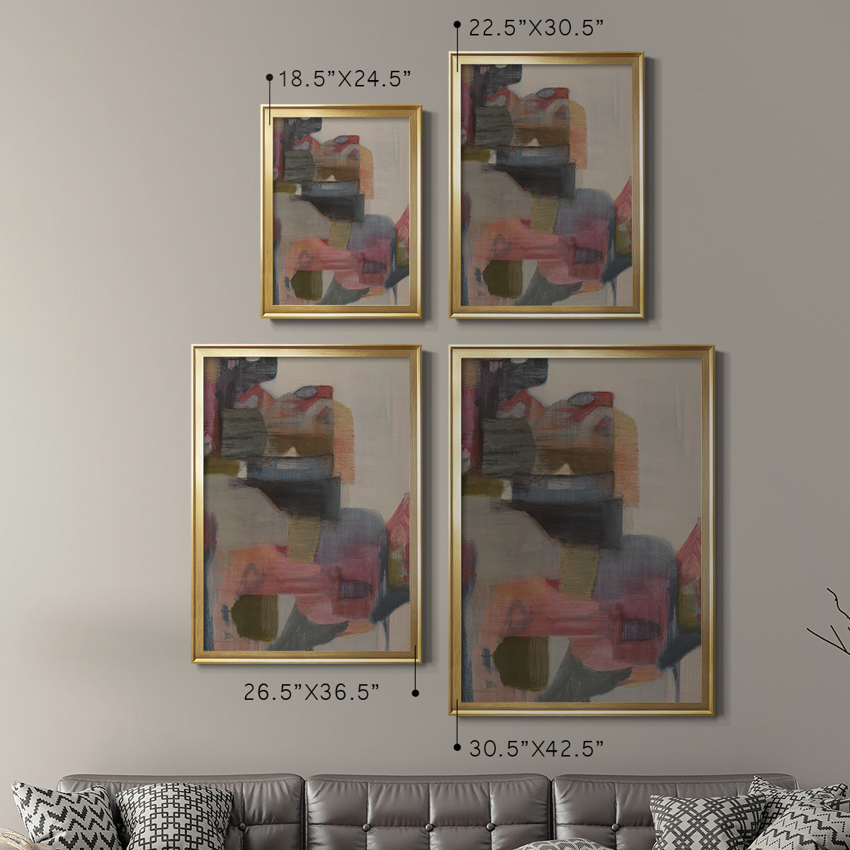 Geranium & Ginger - Modern Framed Canvas Print