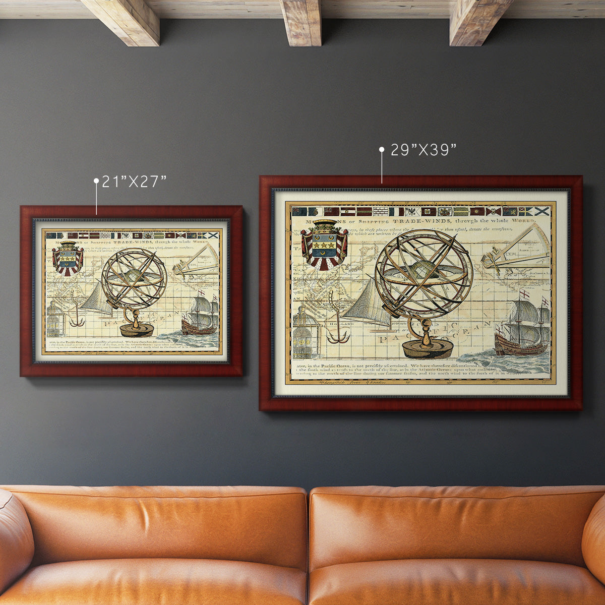 Nautical Map I Premium Framed Canvas- Ready to Hang