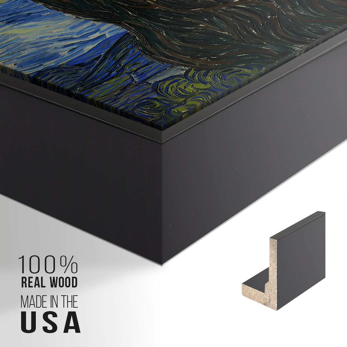 The Starry Night, 1889 - Floater Framed Canvas Print