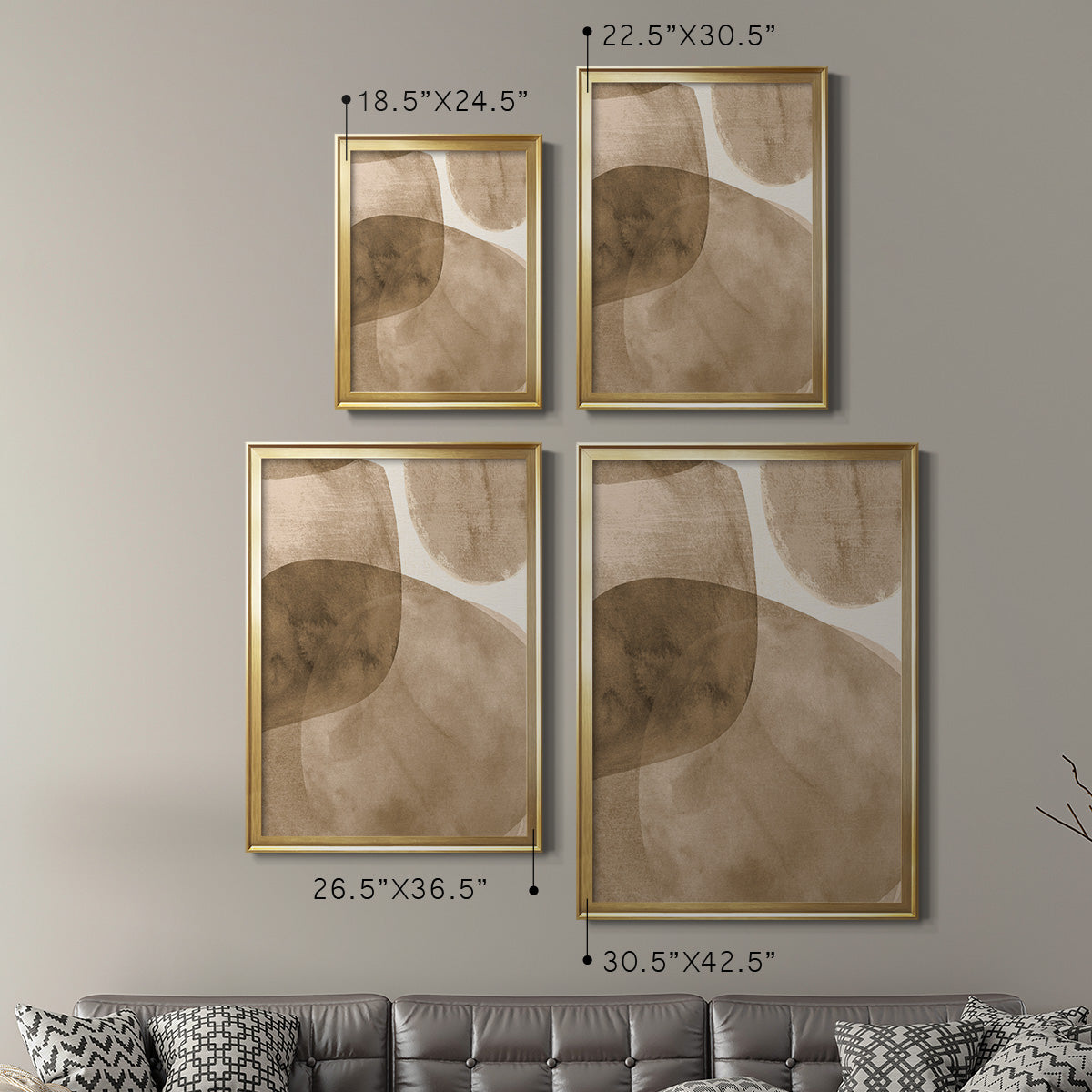 Neutral Object II - Modern Framed Canvas Print
