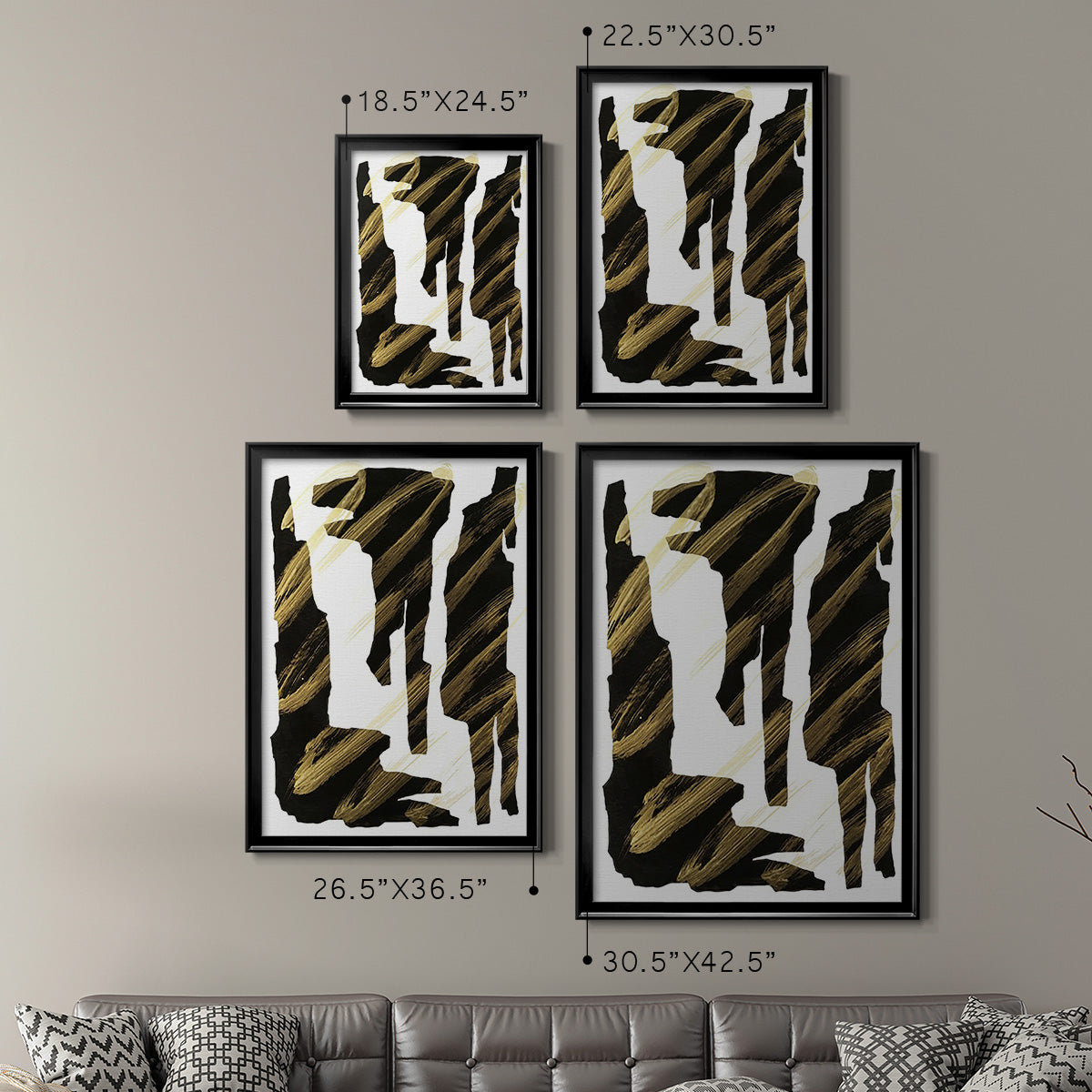 Onyx Obelisks III - Modern Framed Canvas Print