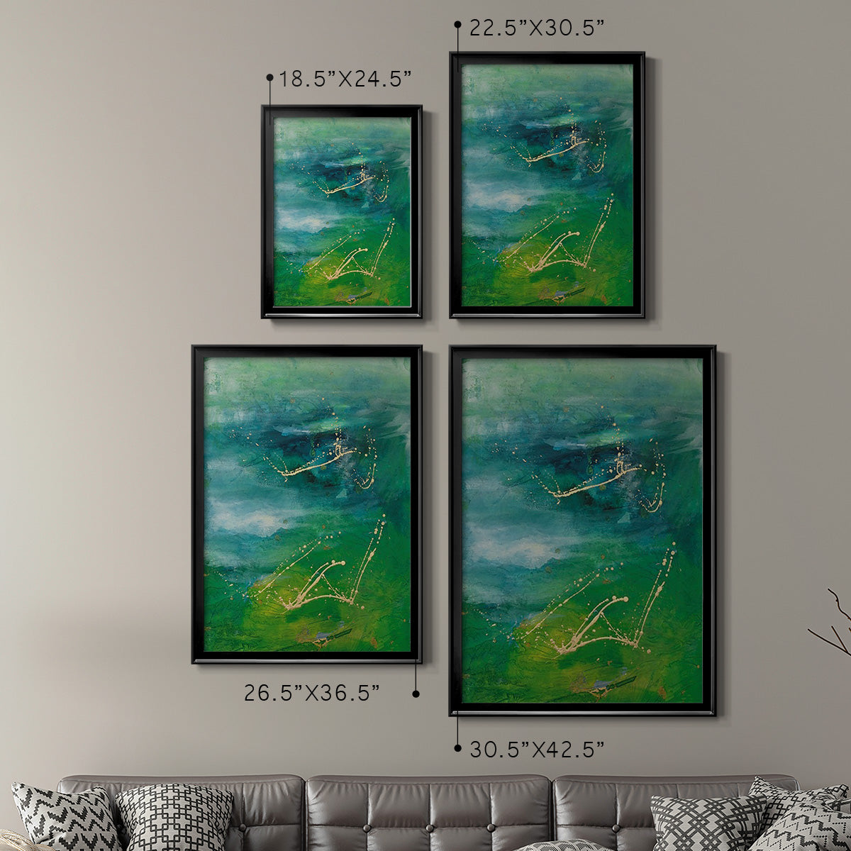 Peaceful Diptych I - Modern Framed Canvas Print