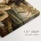 Canvas art print of a reclining mythological figures with Cupid in warm-toned classical setting, highlighting texture and gallery-wrapped edges