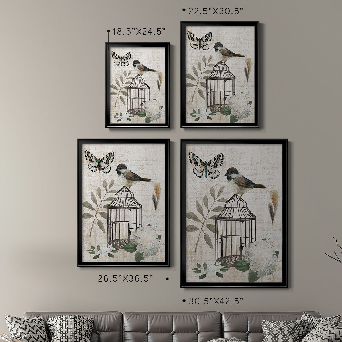 Vintage Menagerie II - Modern Framed Canvas Print