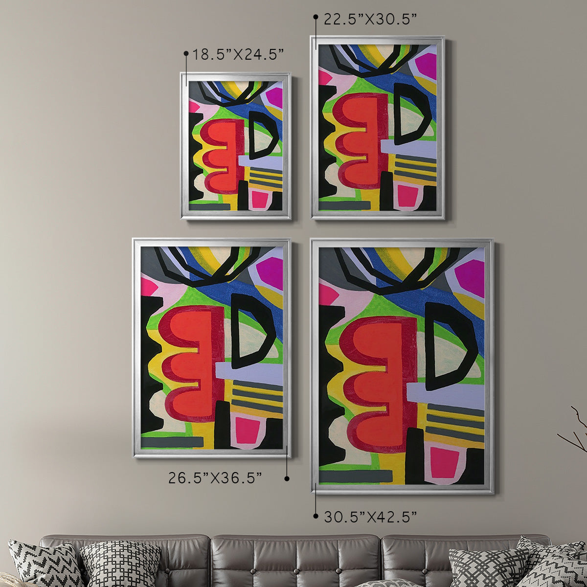 Bold Shape Shift I - Modern Framed Canvas Print