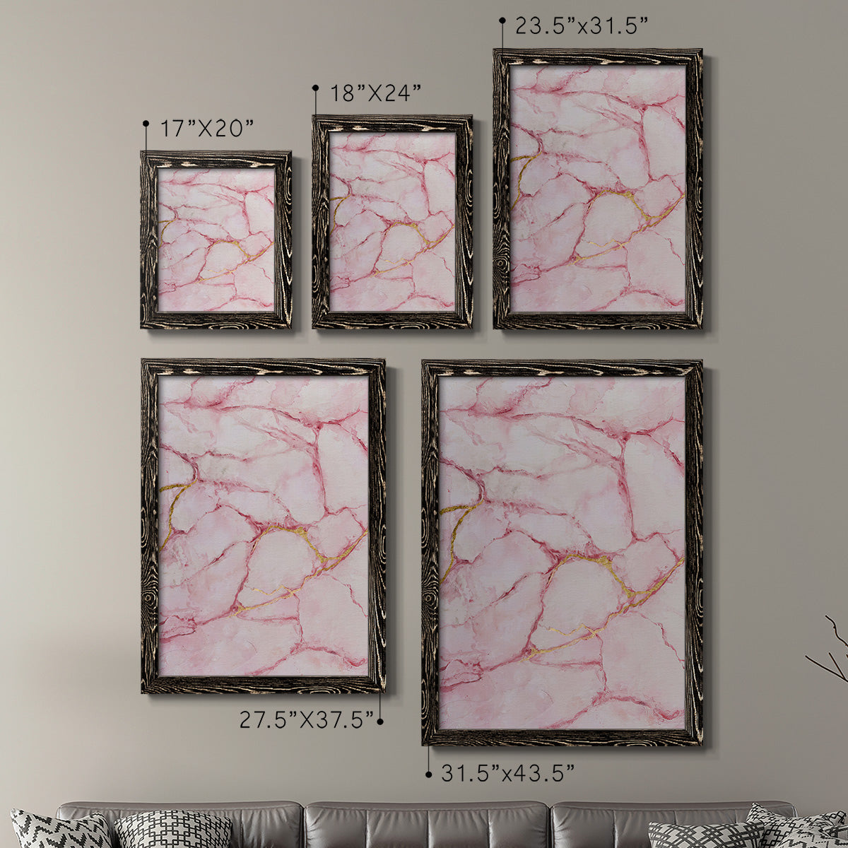 Rose Marble I - Premium Framed Canvas 2 Piece Set - Ready to Hang