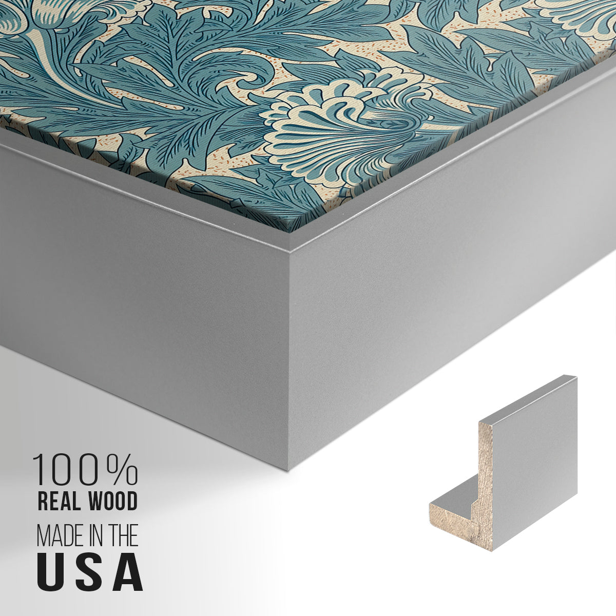 Tulip (Teal), 1875 - Floater Framed Canvas Print