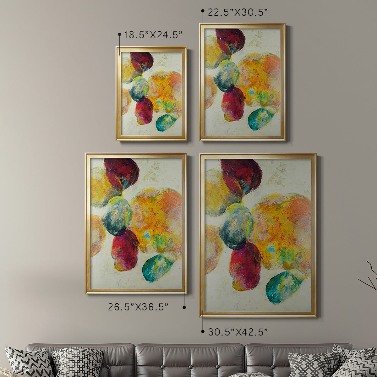 Earthy Fragments I - Modern Framed Canvas Print