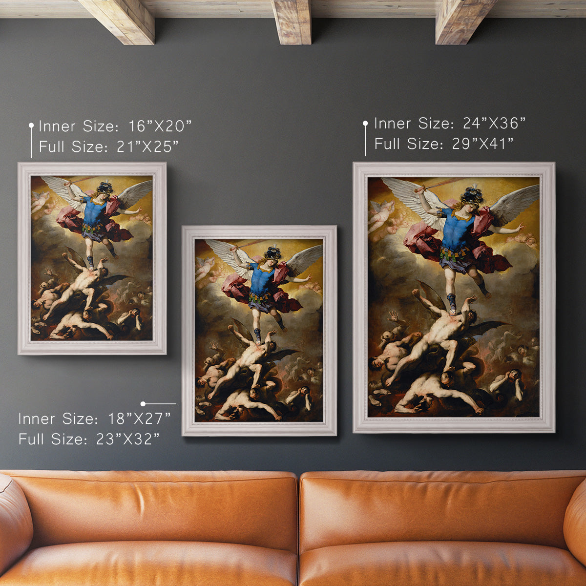 The Fall of the Rebel Angels - Ornate Framed Canvas Print