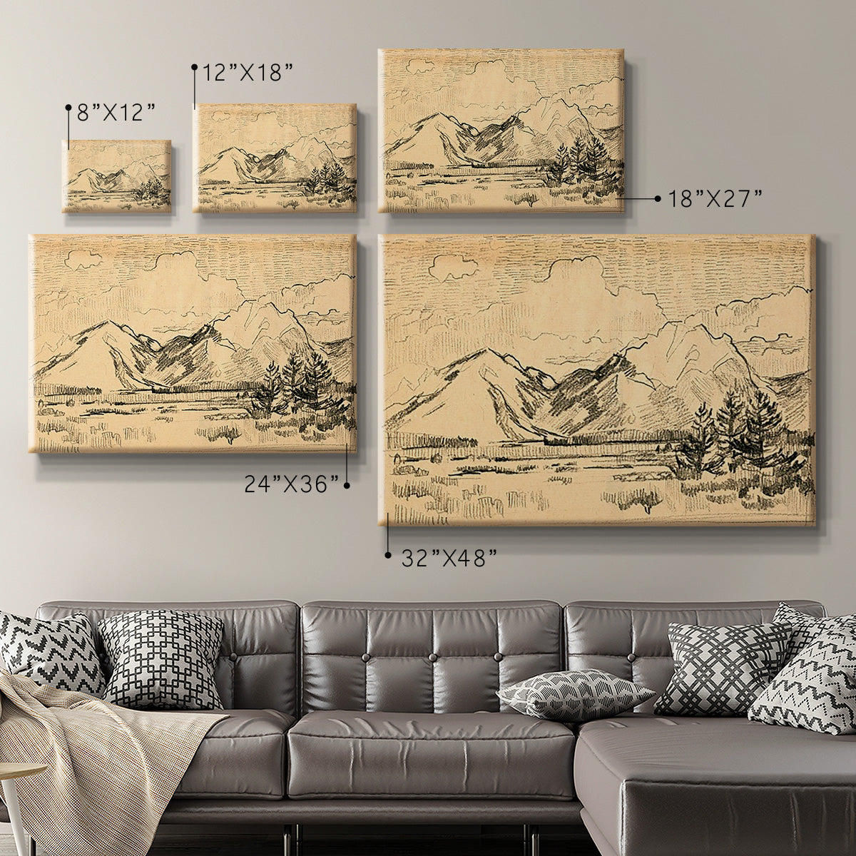 Hatched Horizon II - Canvas Art Print
