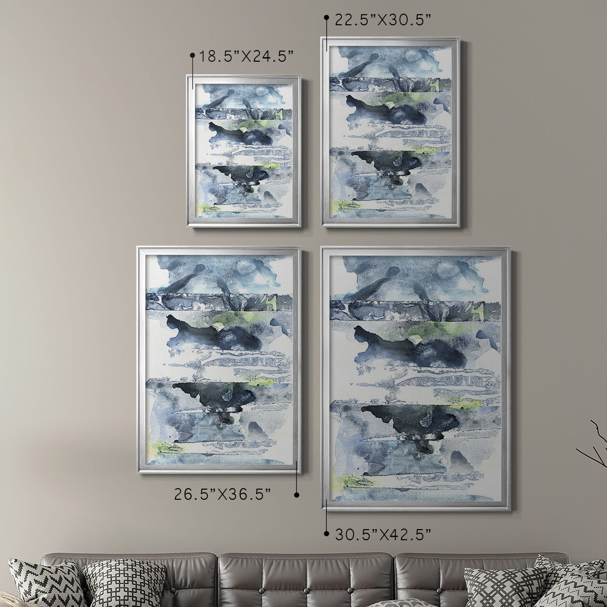 Blue Memories II - Modern Framed Canvas Print
