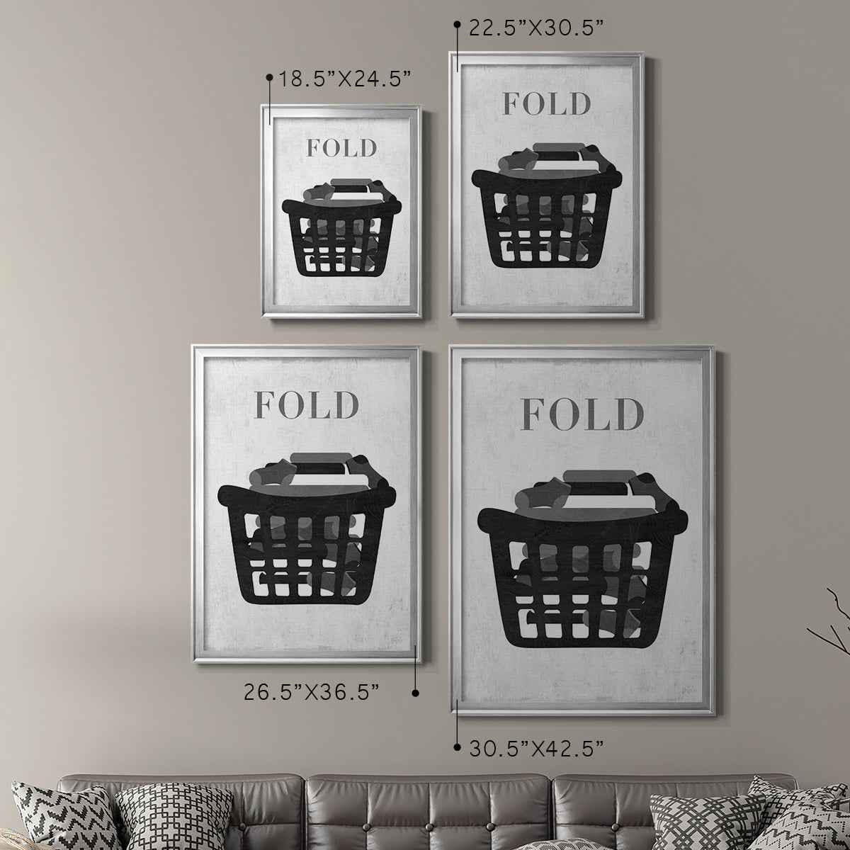 Fold - Modern Framed Canvas Print