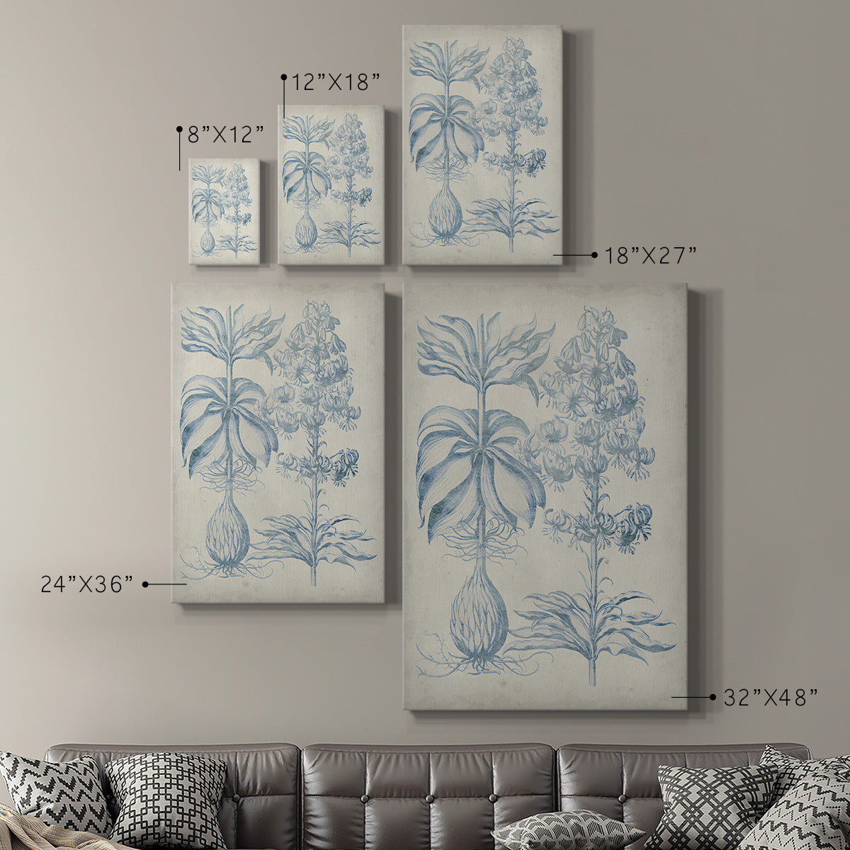 Blue Fresco Floral II Premium Gallery Wrapped Canvas - Ready to Hang